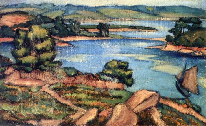 Emile Bernard - Bretonische Landschaft - Breton Landscape